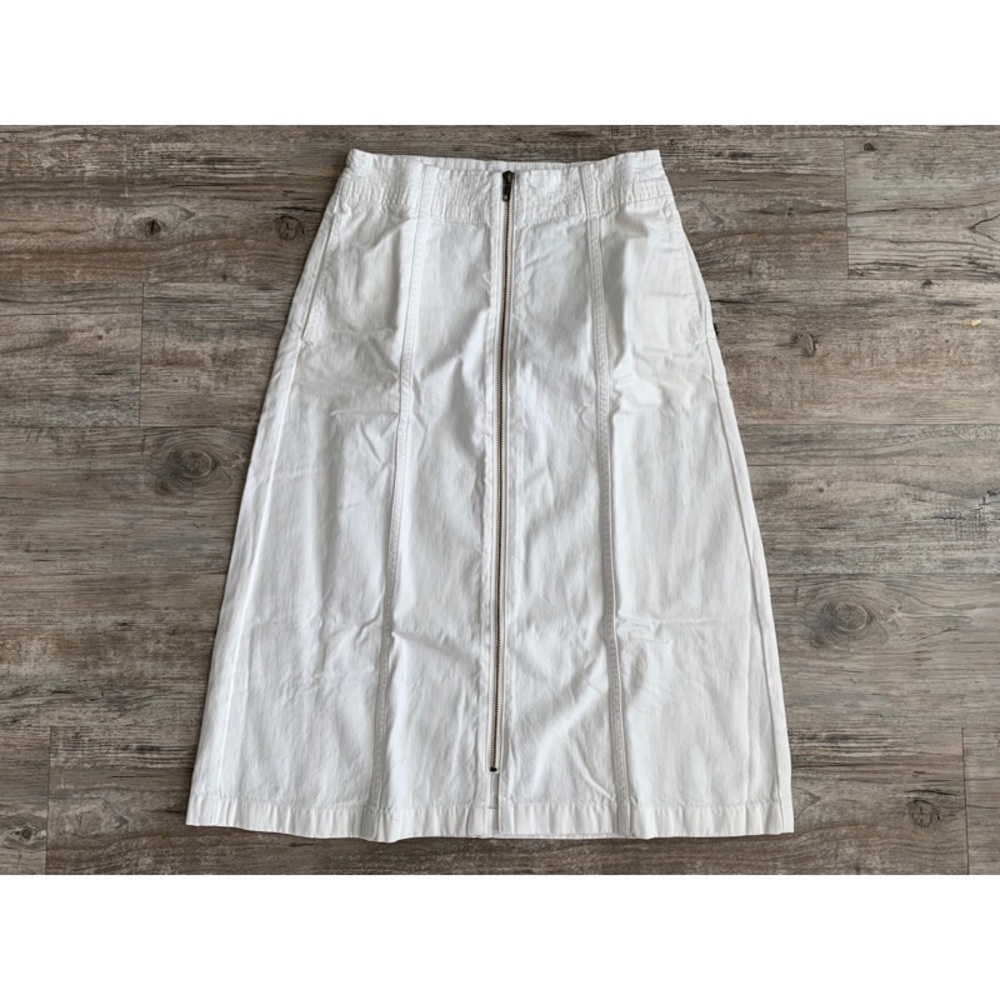 NWT MADEWELL Rigid Denim Zip Midi Skirt